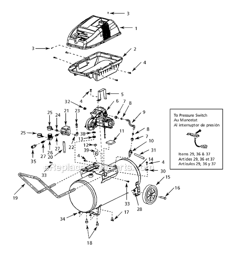 Page A Diagram and Parts List for WL650000AJ  Campbell Hausfeld Compressor
